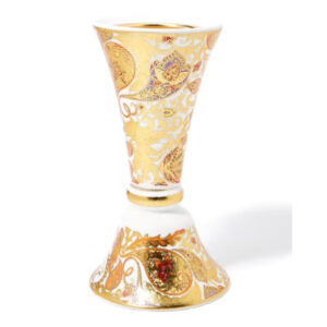 Ceramic Incense Burner White/Gold/Red 17x9cm