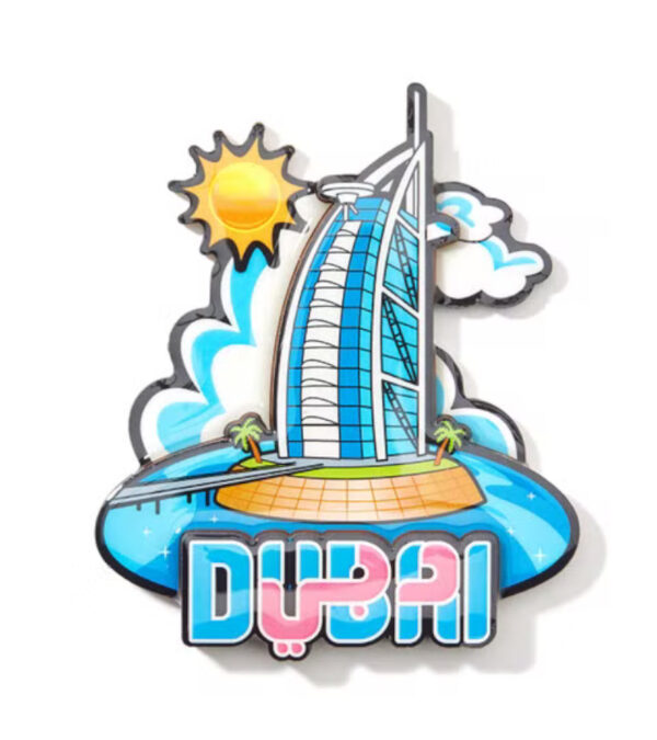 3D Dubai Design Decorative Magnet Accent Multicolour