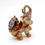 Elephant Jewelry Box – Decor Statue with Intricate Stone Work