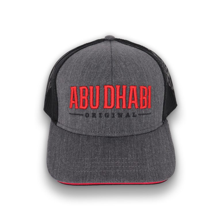 ABUDHABI Original Trucker Cap - Cotton, Black and Red