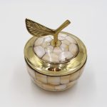 Brass Apple Powder Pot – Sea Shell Inlay Design