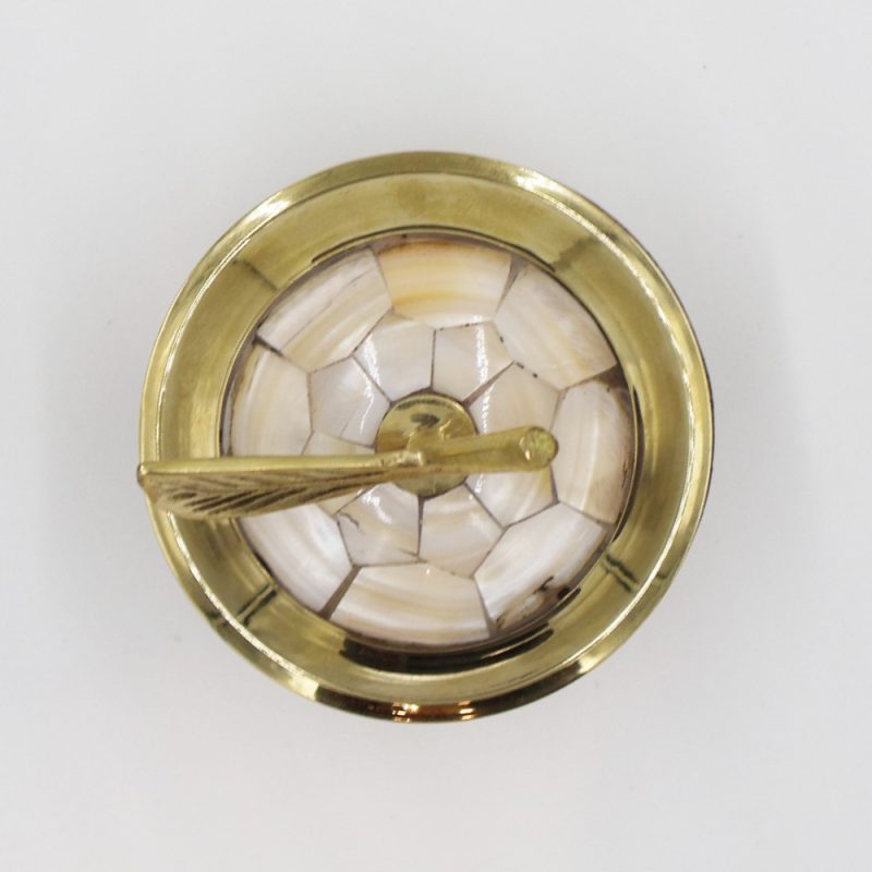 Brass Apple Powder Pot – Sea Shell Inlay Design