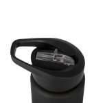 Dubai Matte Black Water Bottle – Modern Logo with Straw Lid