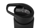 Dubai Matte Black Water Bottle – Modern Logo with Straw Lid