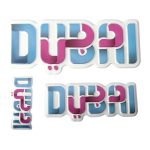 Dubai 3D Logo Sticker – English & Arabic Design