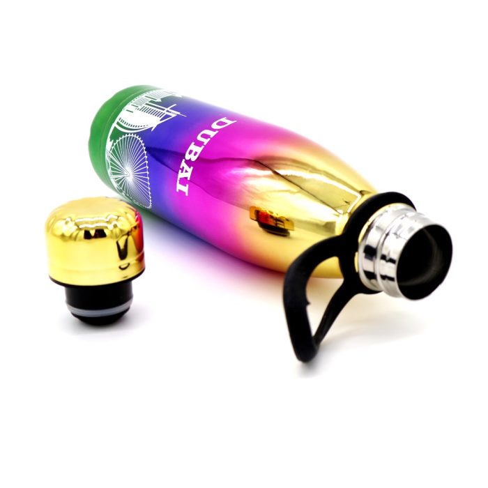 Dubai Skyline Stainless Steel Insulated Water Bottle – 500ml (RAINBOW)