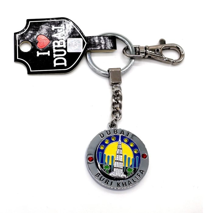 Silver Burj Khalifa Spinning Keychain