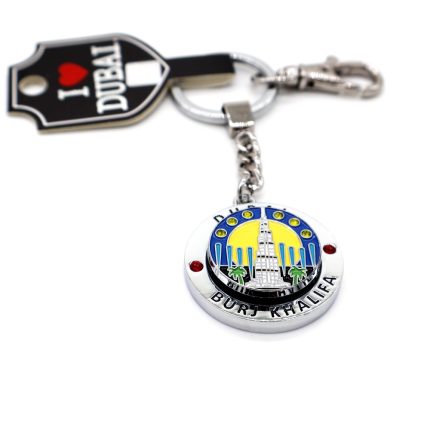 Silver Burj Khalifa Spinning Keychain