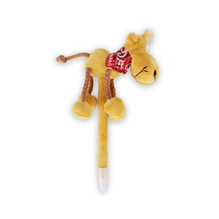 Plush Camel Head Pen with Red Scarf