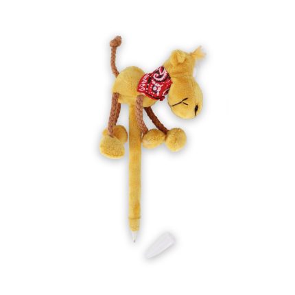 Plush Camel Head Pen with Red Scarf