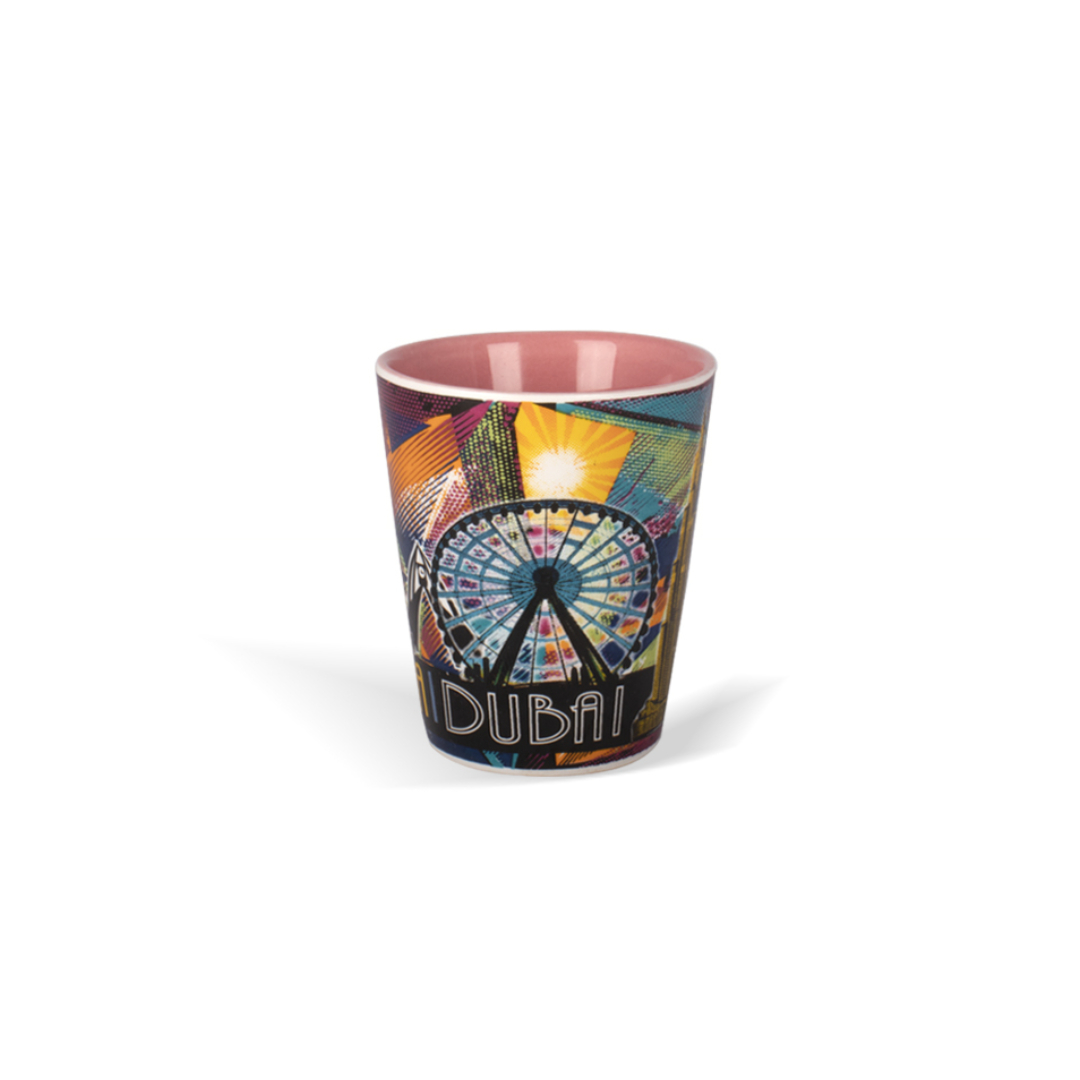 MC-62-0032 (1) Dubai Landmark shot glass – Colorful City Skyline