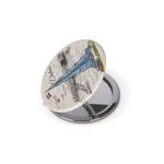 Dubai Skyline Compact Mirror – Blue Burj Khalifa Design (Round, Dual Mirror) - Image 2