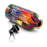 DISCOVER DUBAI Urban Art Aluminum Water Bottle with Carabiner Clip – 600ml (Art Deco, Black)