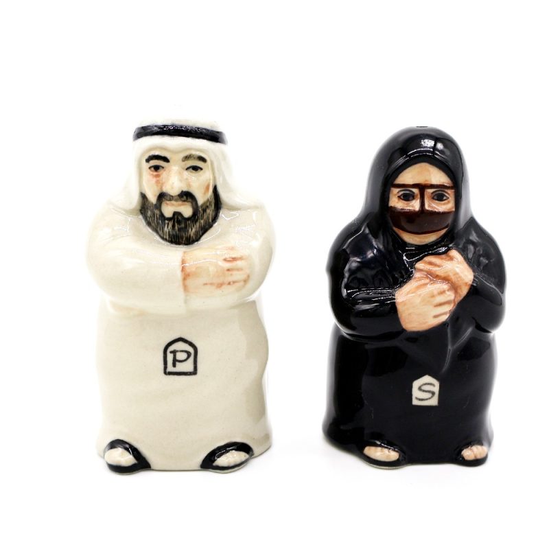 Traditional Arab Couple Salt & Pepper Shakers – Ceramic Souvenir Set