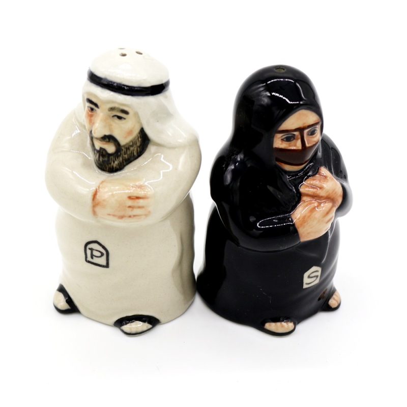 Traditional Arab Couple Salt & Pepper Shakers – Ceramic Souvenir Set