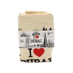 I LOVE DUBAI Souvenir Canvas Tote Bag – Iconic City Skyline Edition (Black & Cream) - Image 2