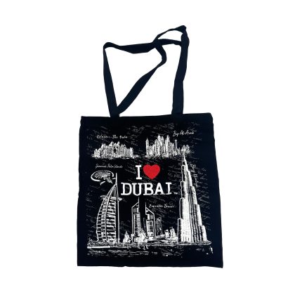 Dubai skyline souvenir tote bag