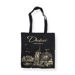 Dubai Golden Skyline Canvas Tote Bag – Premium Black & Gold Edition