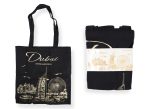 Dubai Golden Skyline Canvas Tote Bag – Premium Black & Gold Edition