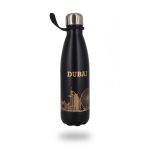 Matte-Black-and-Gold-Dubai-Skyline-Water-Bottle-Insulated-Travel-Flask-with-Gold-Landmarks