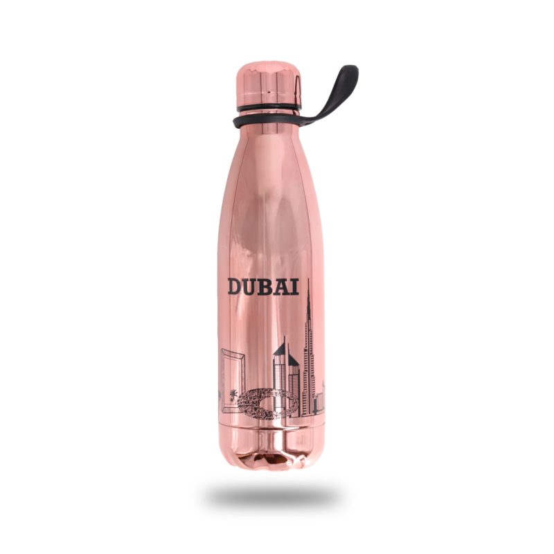 Rose-Gold-Dubai-Skyline-Water-Bottle-Insulated-Stainless-Steel-Flask-with-Burj-Khalifa-Design